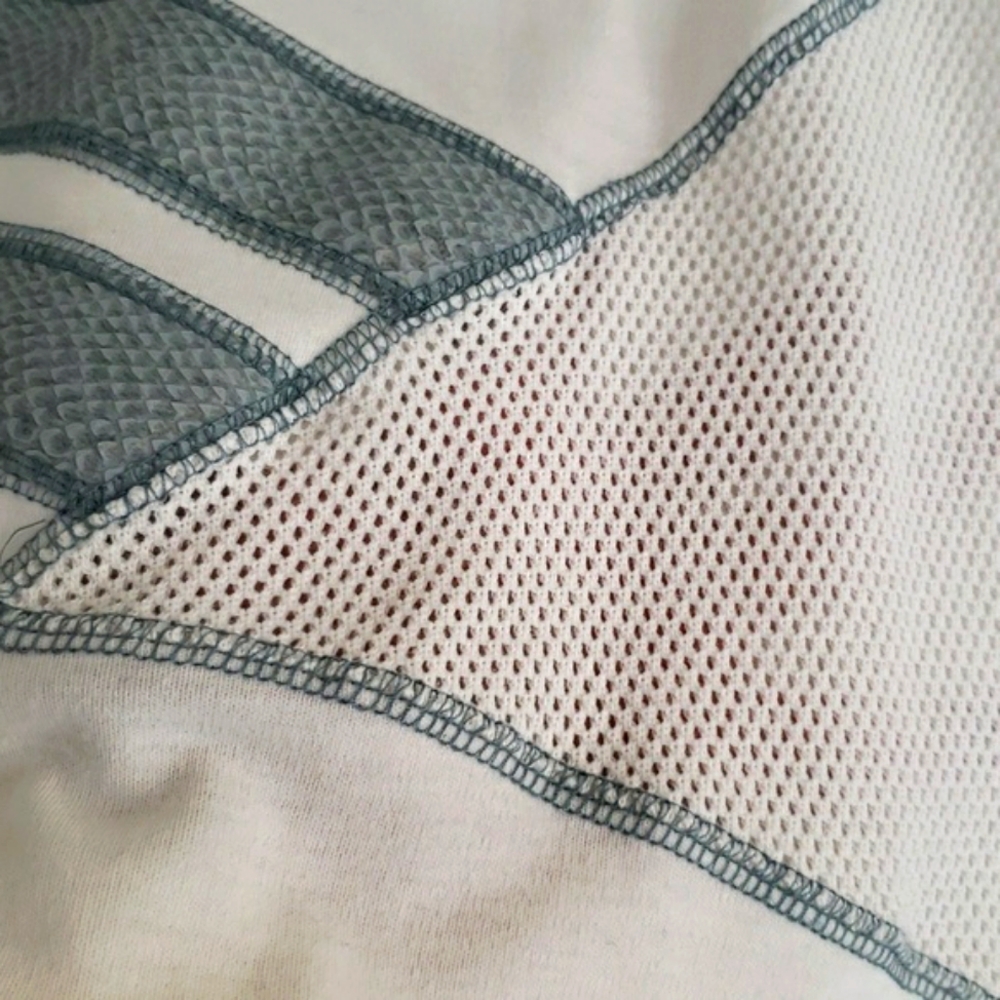 Valenti Vintage snakeskin striped mesh vintage sport aerobics tennis top - Picture 9 of 9